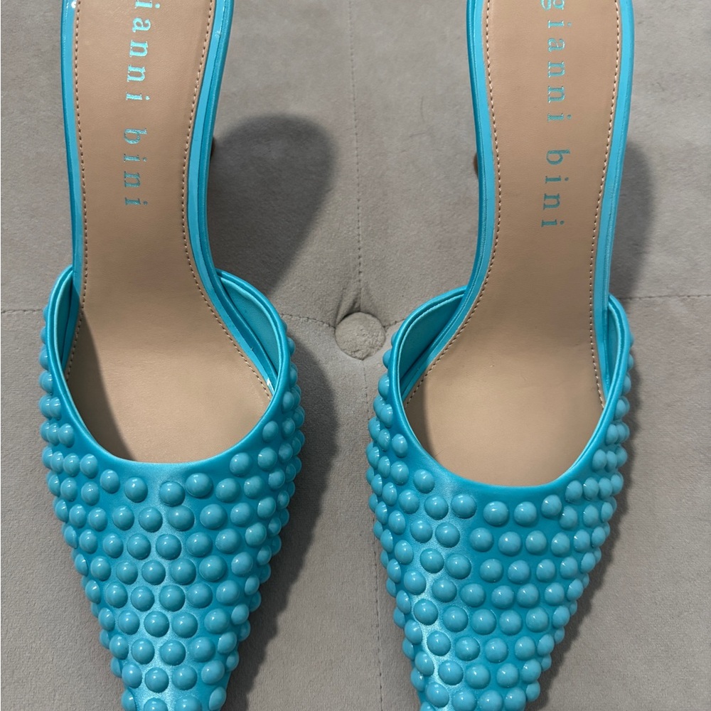 Gianni Bini Turquoise Studded Heels